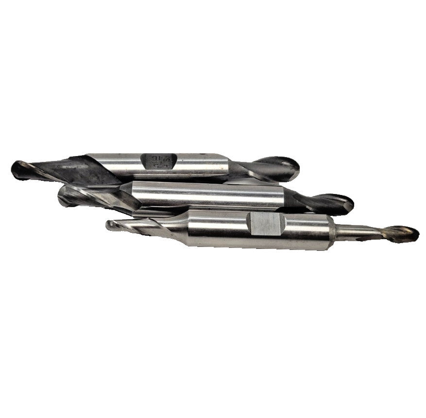 ASSORTED LOT OF DOUBLE BALL END MILL, 2 FLUTE (LOT OF 3), 3-1/8" OAL