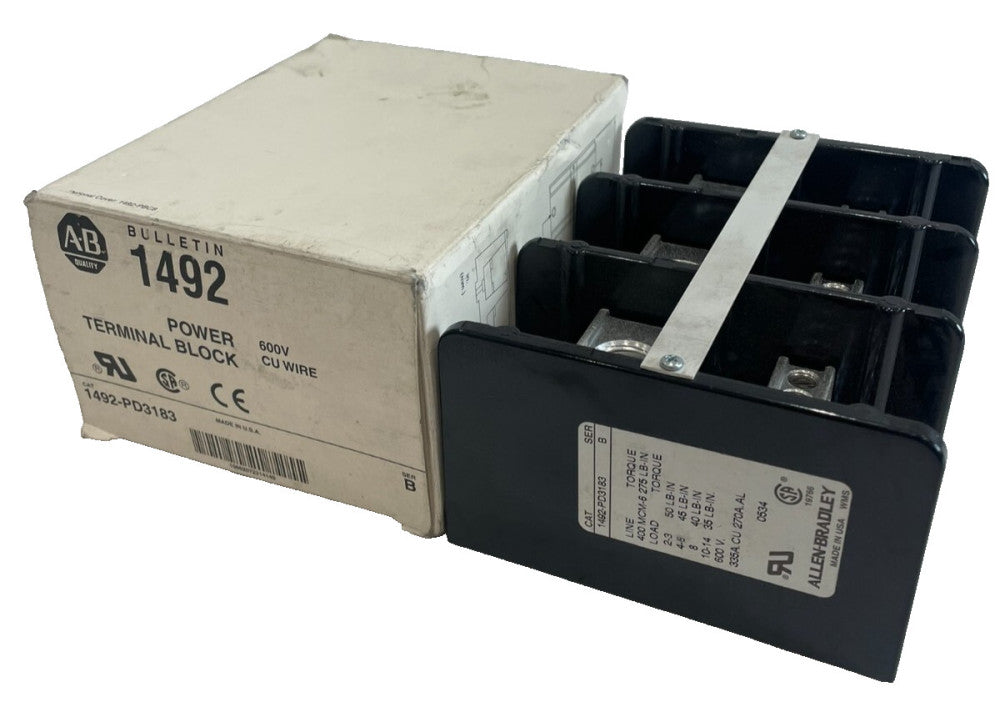 A / B 1492-PD3183 TERMINAL BLOCK 600V 1492PD3183 SER. B NEW, SURPLUS