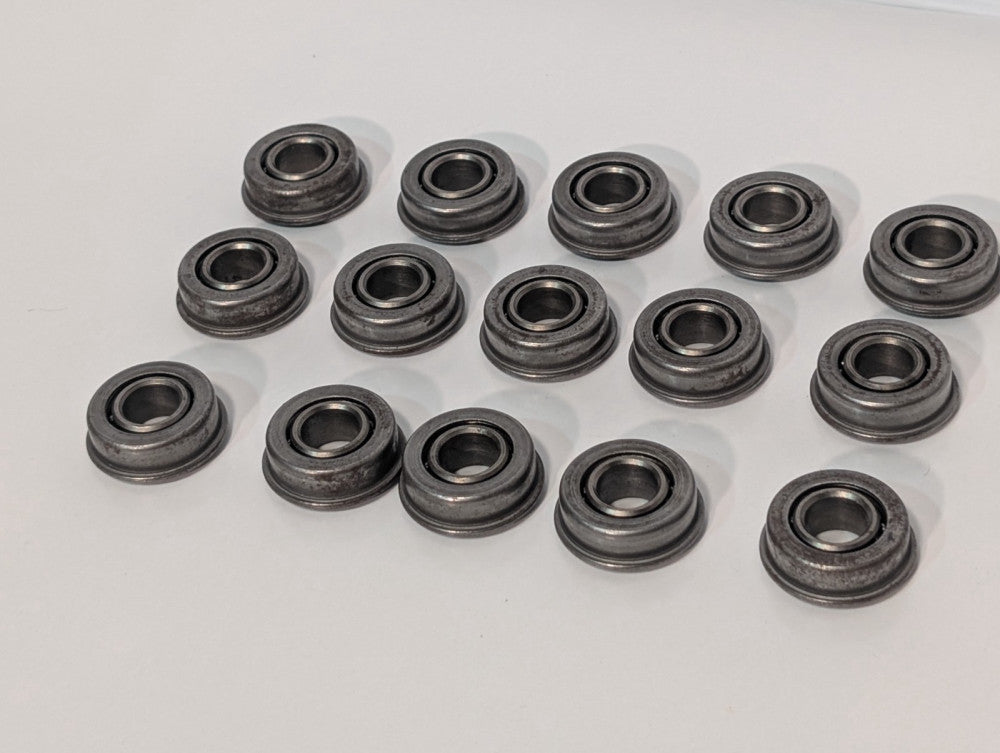 Lot of 15: NICE 5491 industrial flanged radial steel ball bearings, Made in USA