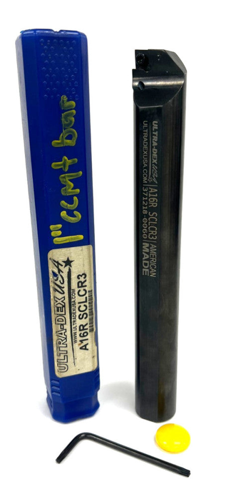 ULTRA-DEX A16R SCLCR3 INDEXABLE BORING BAR SHANK DIA 1" RIGHT HAND OAL 8"