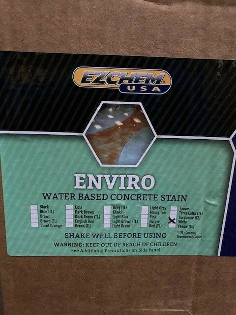 (4 Gallons) EZCHEM Enviro Water Based Concrete Stain - White