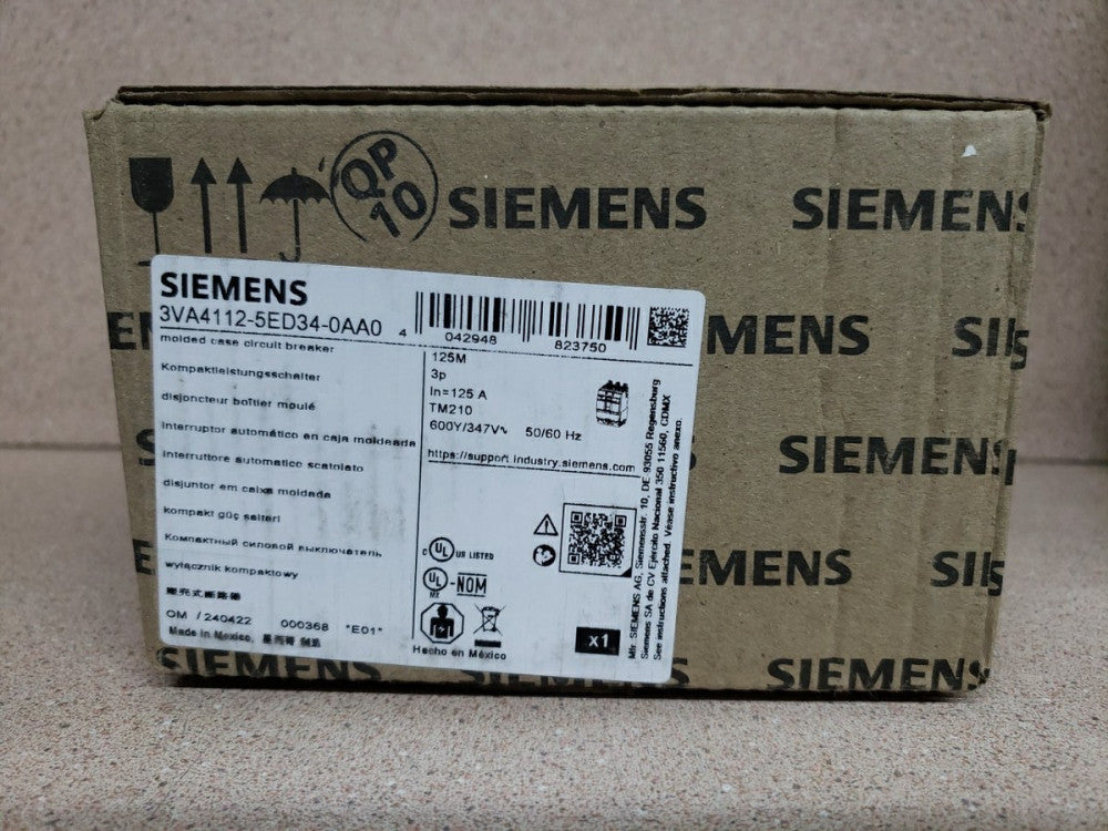 1) NEW SIEMENS  3VA4112-5ED34-0AA0 CIRCUIT BREAKER