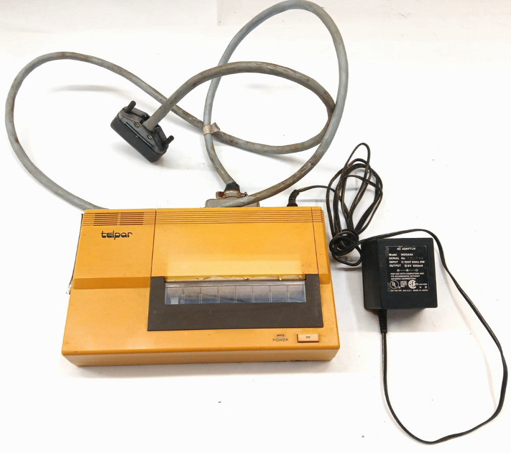 TELPAR PORTABLE THERMAL PRINTER MODEL P-40P W/AC ADAPTOR MODEL HOOAAA 120 V