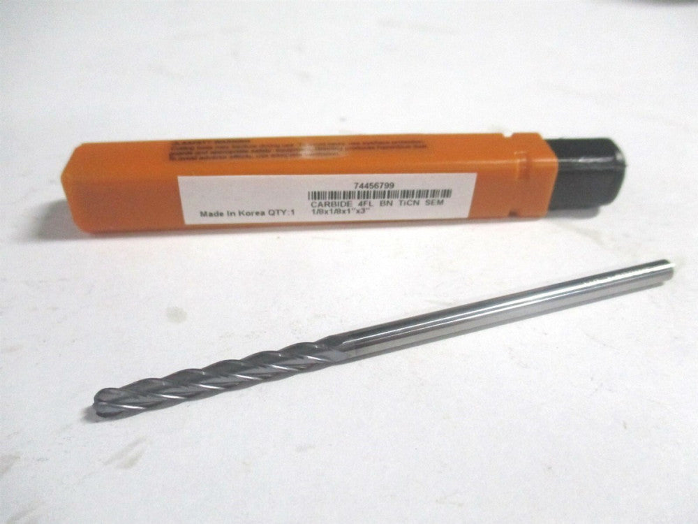 (EG062008) 1/8" x 1" x 1/8" x 3" OAL Solid Carbide 4-Flute RH Ball End Mill