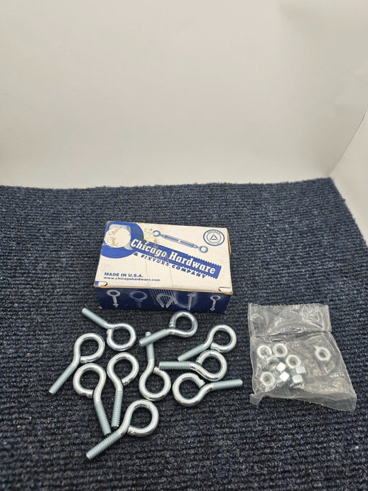 (QTY 50) Chicago Hardware Eye Bolts and Nuts 070409, 4P802