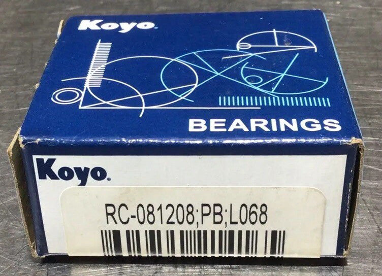 Koyo RC-081208;PB;L068 Needle Roller Bearing 1/2" Bore 3/4" Diameter NOS Surplus