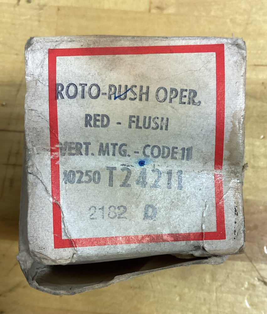 EATON CUTLER HAMMER 10250T24211 RED FLUSH MOUNT  ROTO-PUSH