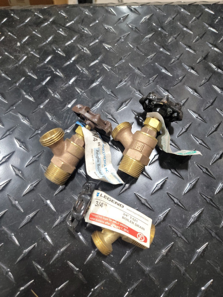 3 New T-521 NL 3/4" No Lead Boiler Drain Brass Valve T-521NL MATCO HAMMOND