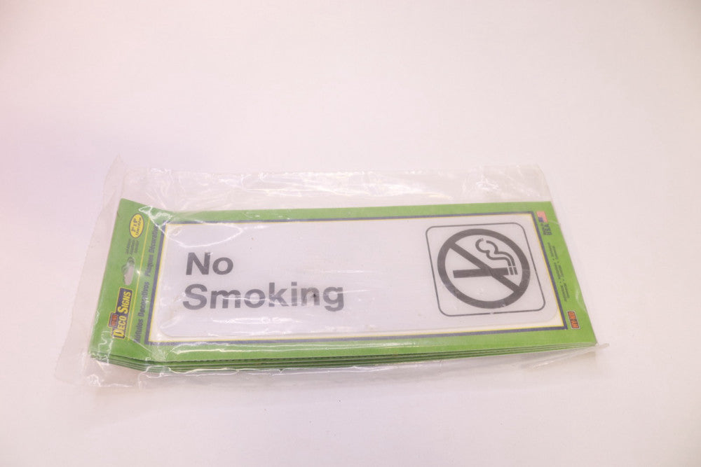 (5-Pk) Hy-Ko Deco Designer Graphic No Smoking Plastic 3-In x 9-In D-6