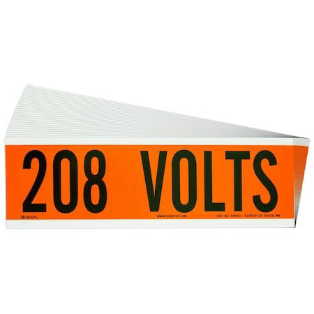 Brady 152317 Conduit And Voltage Sign And Labels,Pk25