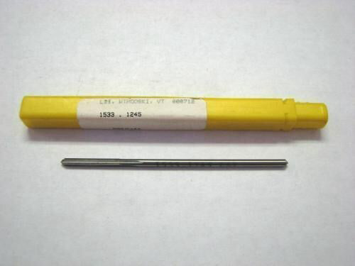 .1245" x 7/8" x 3-1/2" Straight Flute/Shank HSS Right Hand Hand Reamer New
