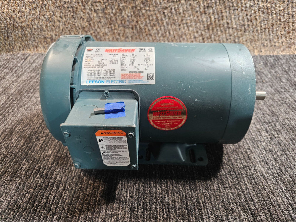 Wattsaver Leeson Electric Motor 116747.00 2HP 1745 Rpm 3PH 230/460Volt 56C Frame