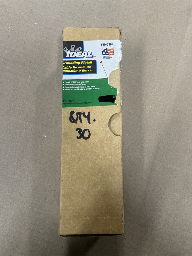 New Old Stock! Ideal 30-3392 Grounding Pigtail 12 Awg Green Box of 30