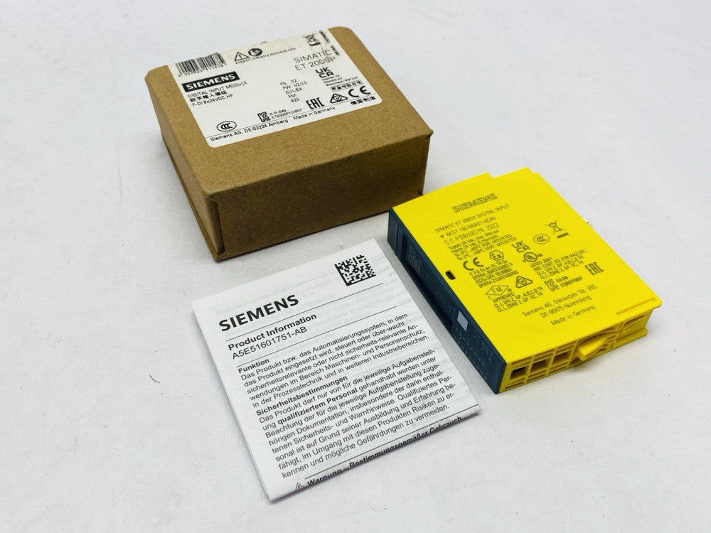 Siemens 6ES7136-6BA01-0CA0 SIMATIC ET 200SP Digital Input Module F-DI 8x 24VDC