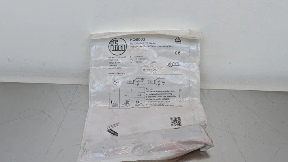 IFM Efector KQ6003 Capacitive Sensor KQ-3120NFAKG/2T/0,04M/AS 12mm 10-30VDC