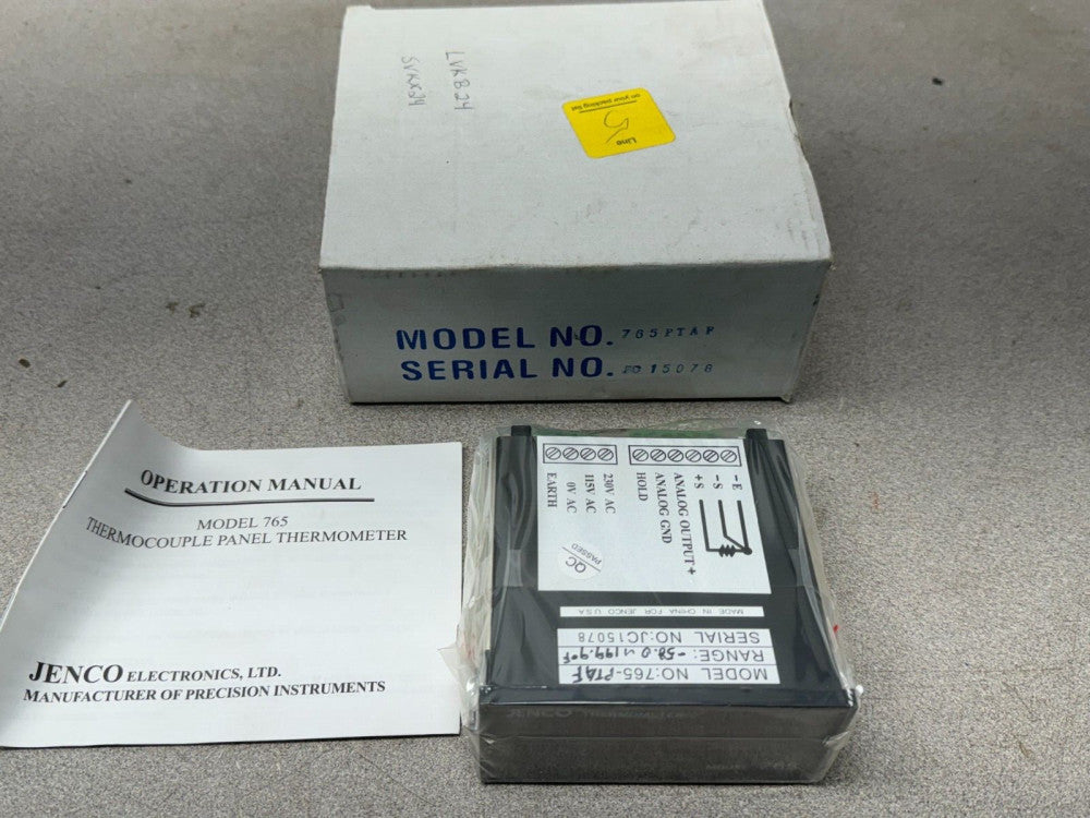NEW IN BOX JENCO THERMOCOUPLE PANEL THERMOMETER 765-PTAF