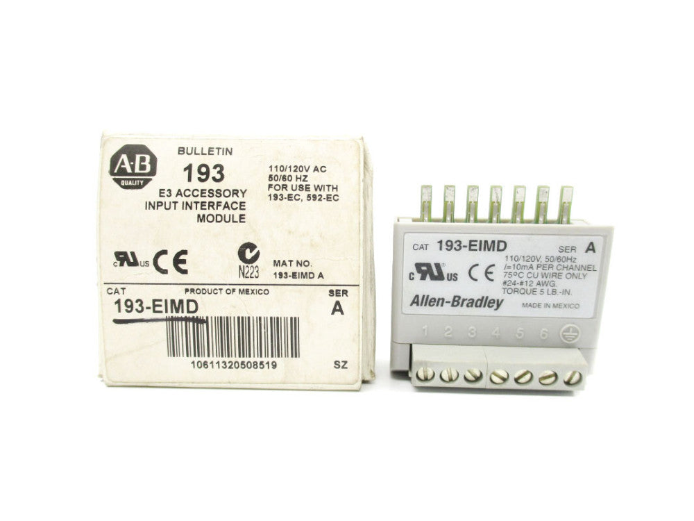 ALLEN BRADLEY 193-EIMD SER. A 110/120VAC (WH) NSMP