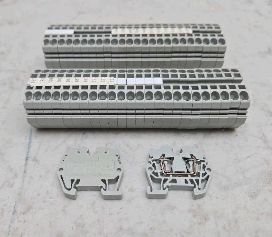 50 Pack Allen Bradley 1492-LMJ3  Terminal Blocks Mini Rail Mount 2.5mm Gray