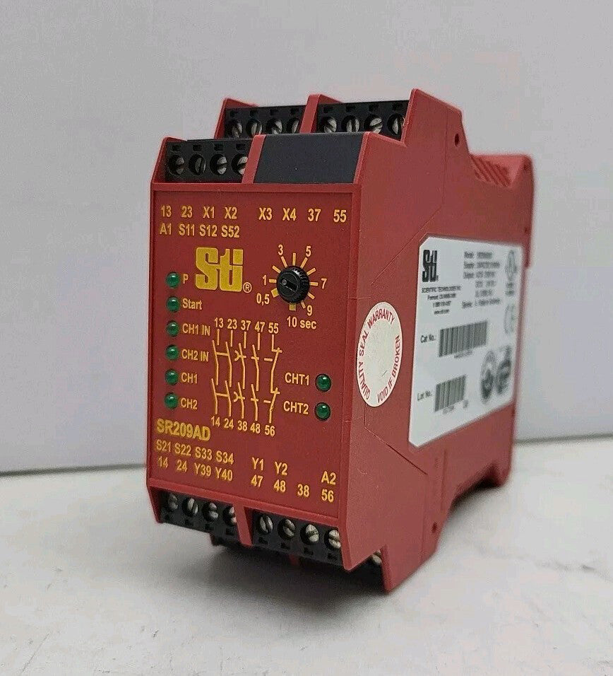 STI Omron SR209AD01 Dual Channel Safety Monitoring Relay 24 Vac/dc DIN Rail