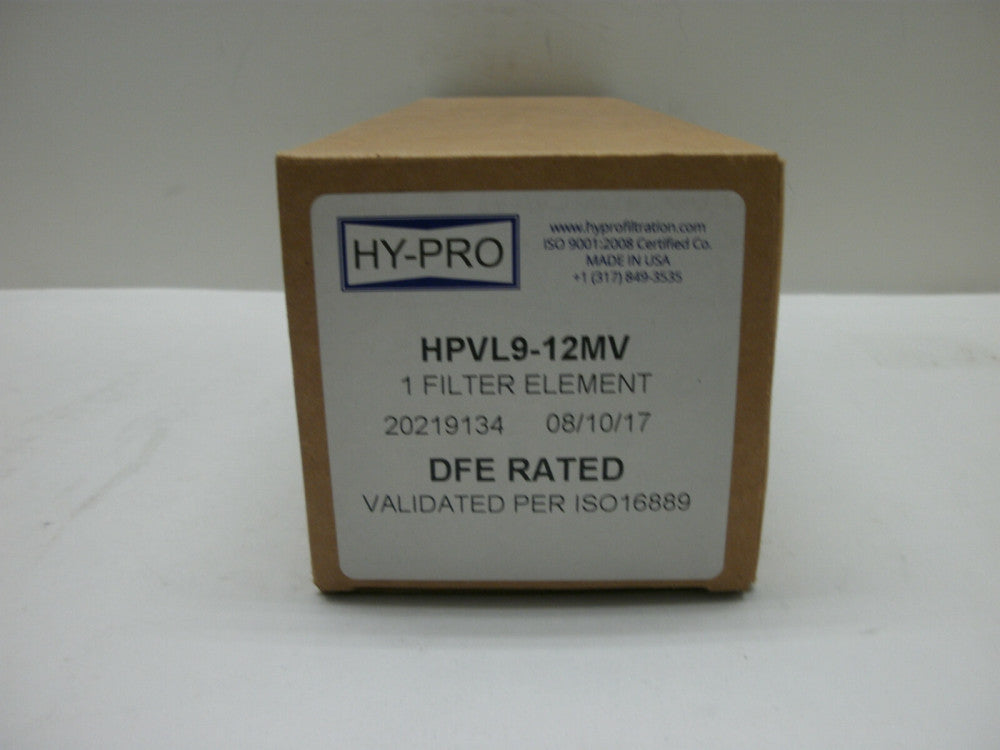 HY-PRO HPVL9-12MV 1 FILTER ELEMENT 2021934 DFE RATED VALIDATED PER ISO16889 NIB
