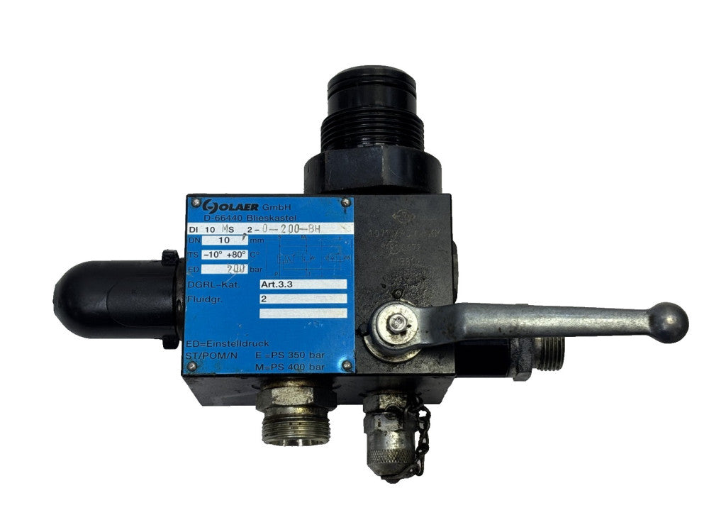 OLAER GMBH HYDRAULIC RELIEF VALVE D-66440 BLIESKASTEL 200 BAR