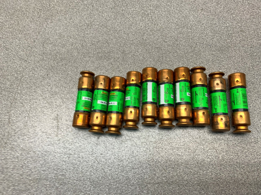 LOT OF 10 NEW NO BOX BUSSMAN FUSE FRN-R-10