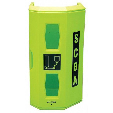 Allegro Industries 4150 Scba Wall Case, High Visibility Green, Linear Ldpe