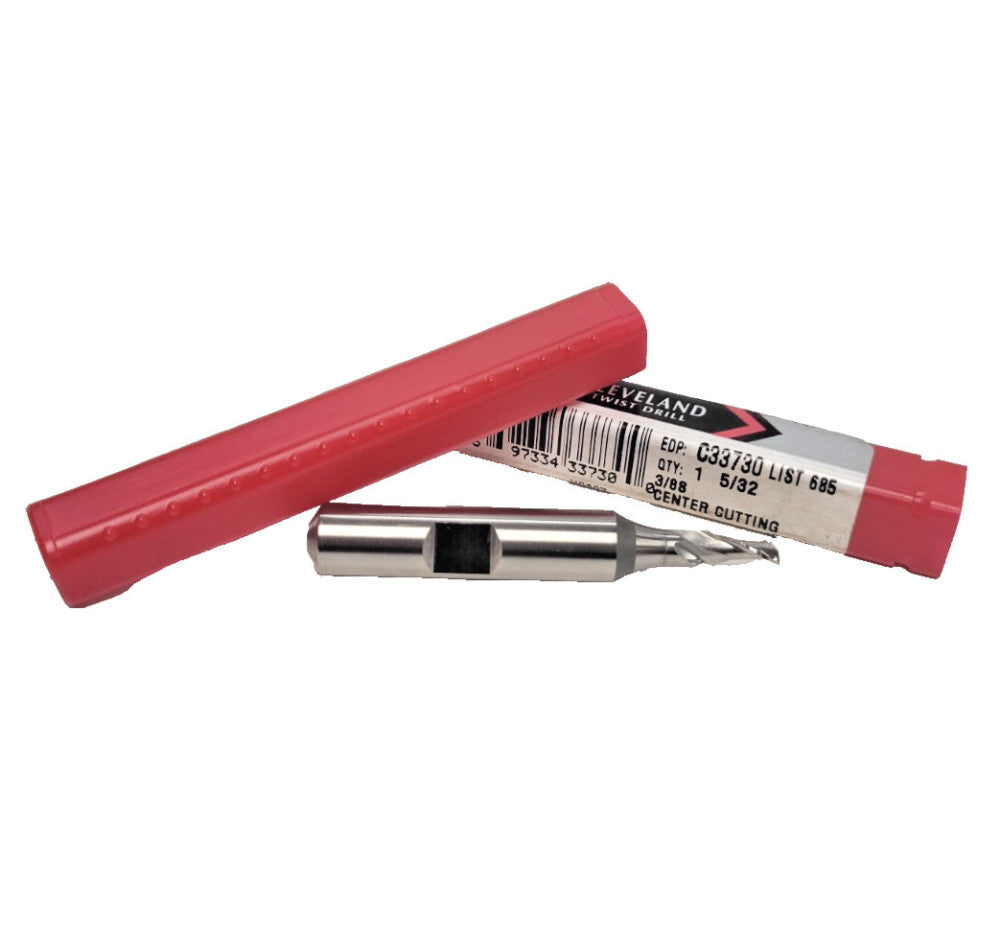 CLEVELAND SQUARE END MILL C33730, 2 FLUTE, 5/32" X 5/32" X 2-1/2", HSS