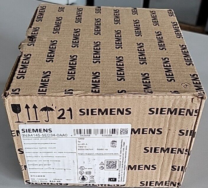 1) SIEMENS 3VA4145-5ED34-0AA0 CIRCUIT BREAKER, 3P/45A /480V/35kA
