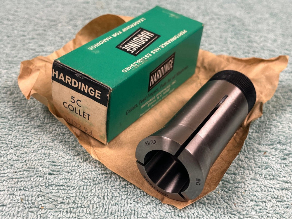 Hardinge 5C Round Smooth Collet 31/32” with Internal Threads Made in USA (NOS)