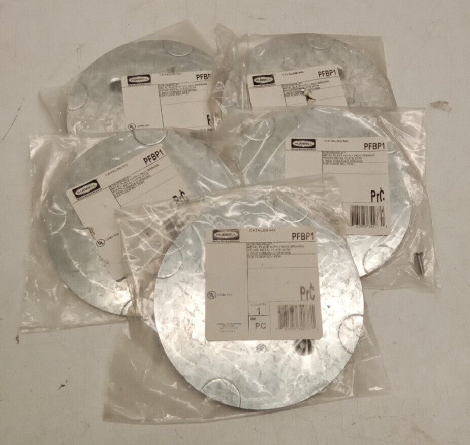Hubbell PFBP1 Scrubshield Metal Plate With 1 Inch Opening (Lot Of 5)