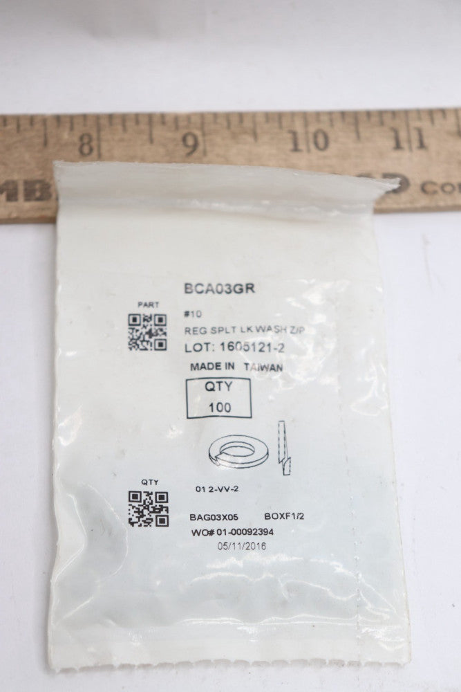 (100-Pk) Regular Split Lock Washer Zinc Plated #10 BCA03GR