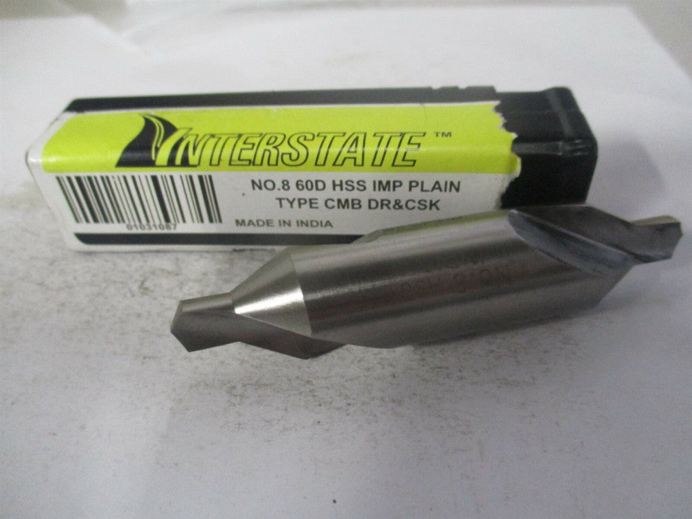 (15640000800000) #8 60° 3/4" x 3-1/2" OAL HSS Combo Drill & Countersink 