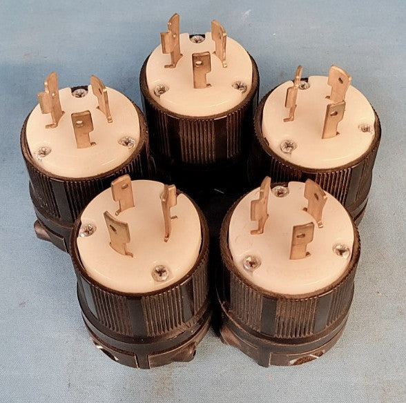 COOPER LOCKING PLUG NEMA: L8-20 MALE PLUG  20 AMP  480 VAC (LOT OF 5)