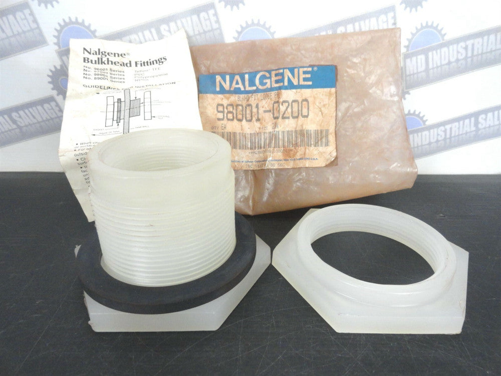 NALGENE - Bulkhead Fitting Loose PP - PN: 98001-0200 SIZE: 2" (NEW in BAG)