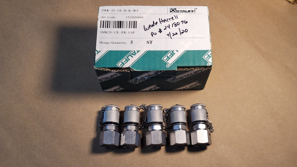 Lot of 5 Stauff 1210026041 SMK-20-12L-B-K-W3 Test 20 w/ 24° Taper