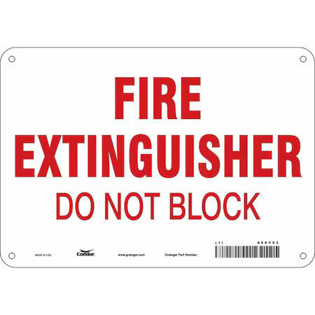 Condor 469Y03 Safety Sign, 7 In Height, 10 In Width, Aluminum, Vertical