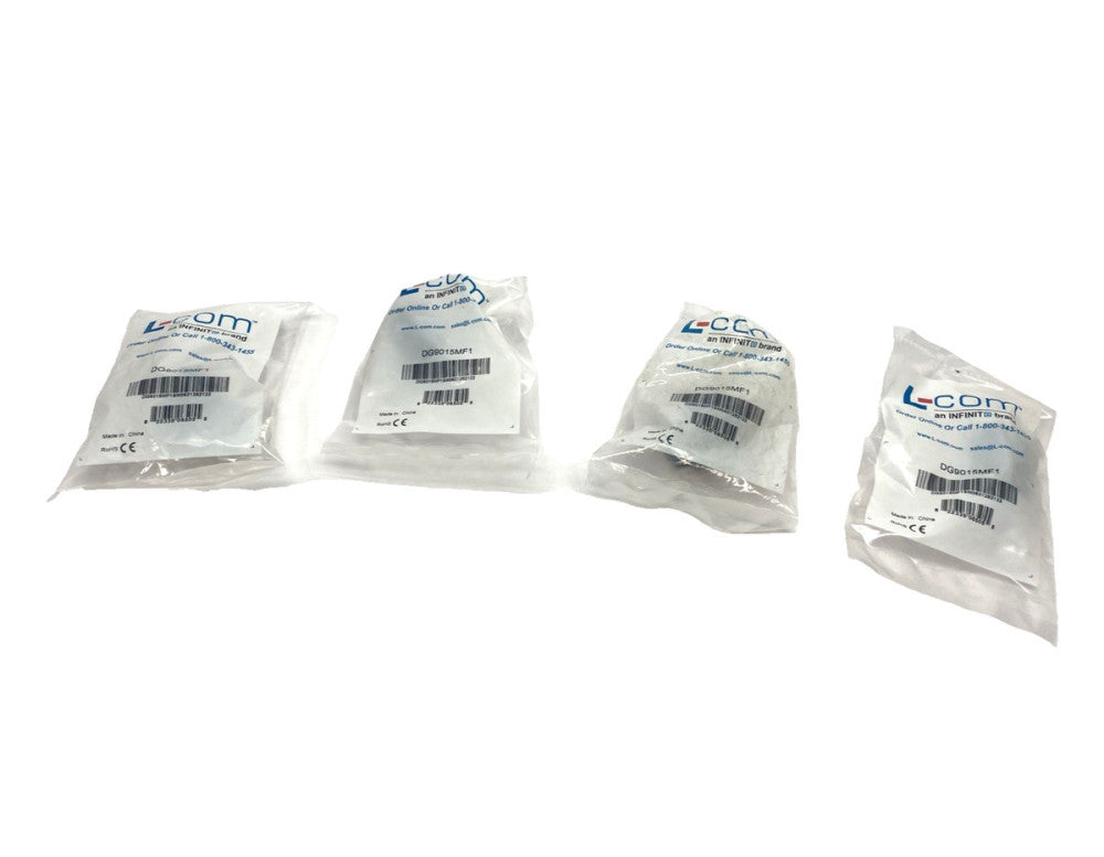 L-Com DG9015MF1  Low Profile Right Angle Adapter, DB15 Male To Female LOT OF 4