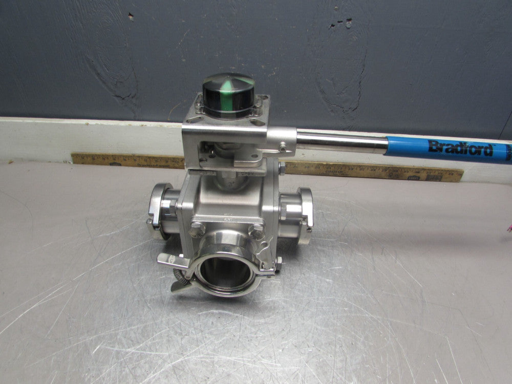 DIXON / BRADFORD 3-WAY SANITARY VALVE, 3", 800 WOG, A3, CF8M TAKEOUT! MAKE OFFER
