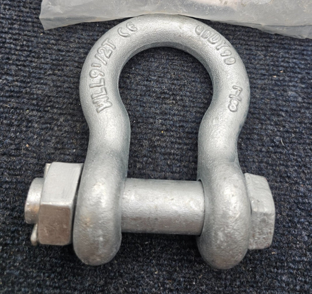 WLL 9-1/2T: 7/8" ALLOY ANCHOR SHACKLE, SCREW PIN, BOLT TYPE 19000 LB