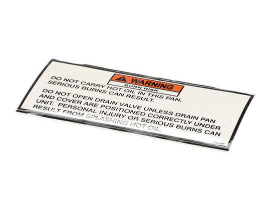 33448 Henny Penny Label-Drain Pan Warning Genuine OEM HEN33448