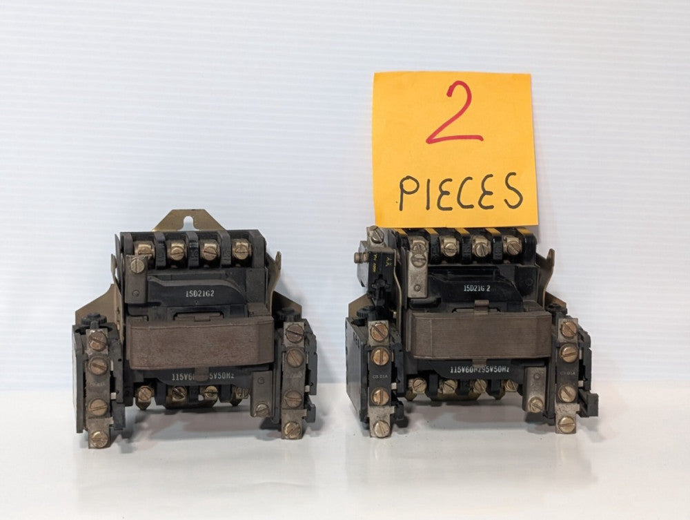 Lot of 2 GE Starters / Contactors w CR124 Overload Relay & 15DG21D2 Coil