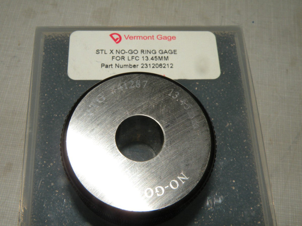 Vermont Gage  No Go Ring Gauge STL X For LFC 13.45mm 231206212