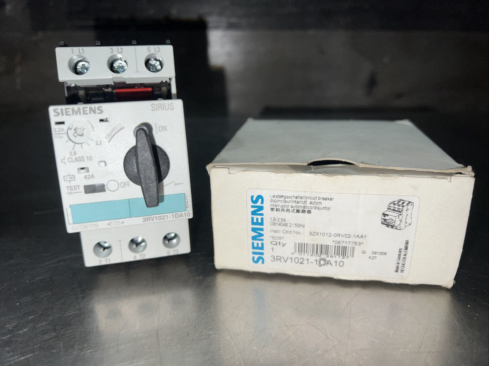 SIEMENS 3RV1021-1DA10 CIRCUIT BREAKER Nos Surplus