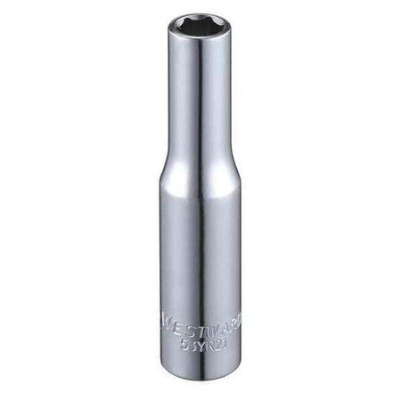 Westward 53Yr21 Westward 1/4 In Drive, 7/32" Hex Sae Socket, 6 Points,  Steel,