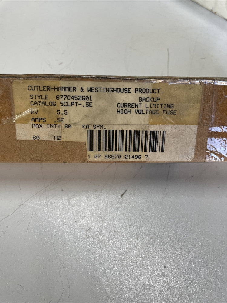 CUTLER HAMMER 5CLPT-.5E FUSE STYLE 677C452G01 NEW IN BOX