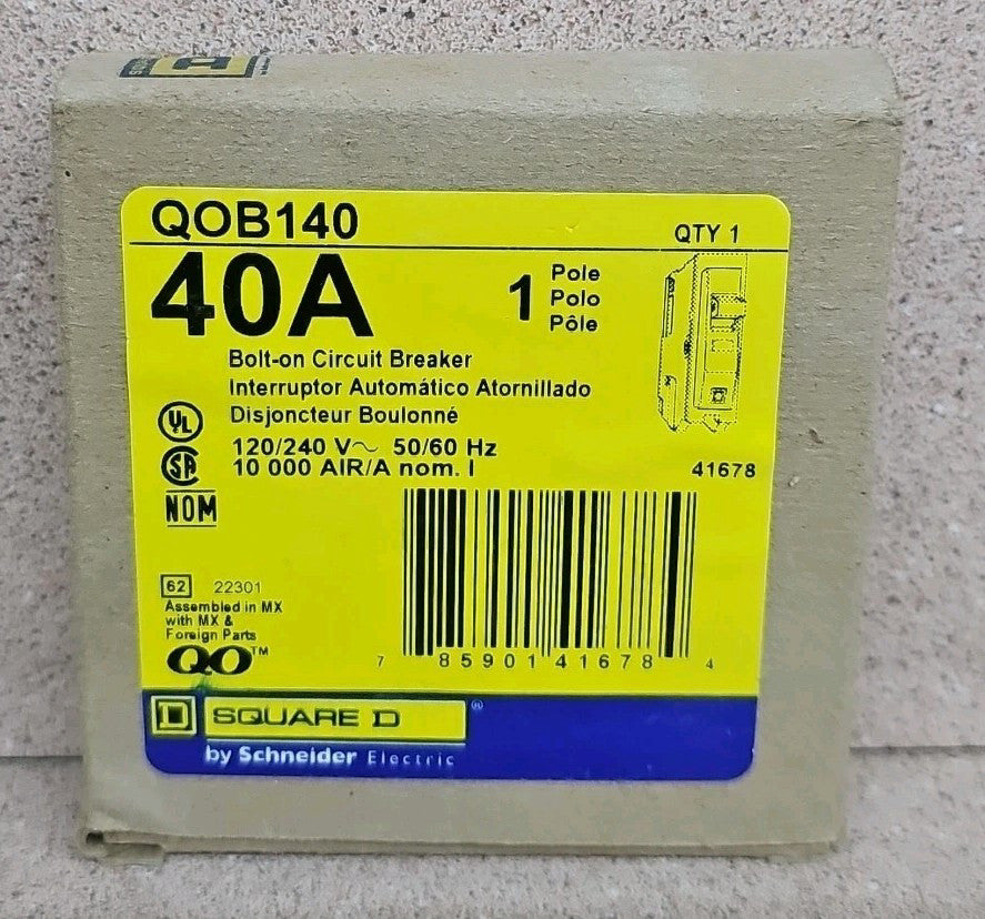 Square D  QOB140  40A 1POLE  Bolt-On Circuit Breaker