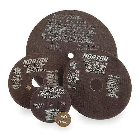 Norton Abrasives 66253122816 Abrasive Cut-Off Wheel, Type 1, 10 In Dia, 0.0625