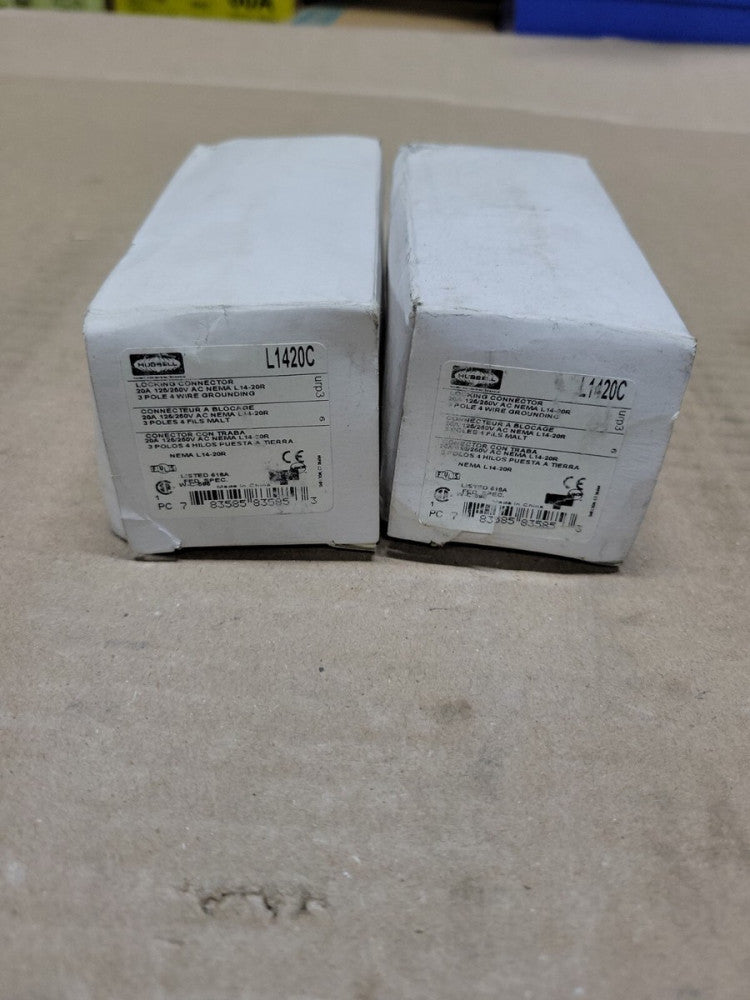 1- Hubbell - L1420C - 20 Amp Locking Plug & Connector 3 Pole 4 Wire 125/250V