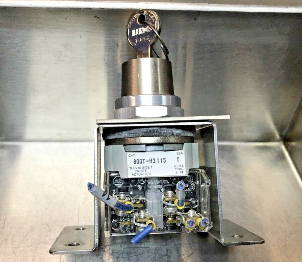 Allen Bradley 800T-H3115 2-Position Key Selector Switch w/ Stainless Mount